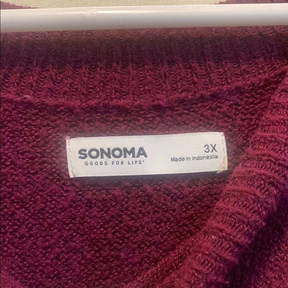 Sonoma Goods For Life Berry Purple Sweater 3X Plus Size Cozy Knit - Picture 9 of 15